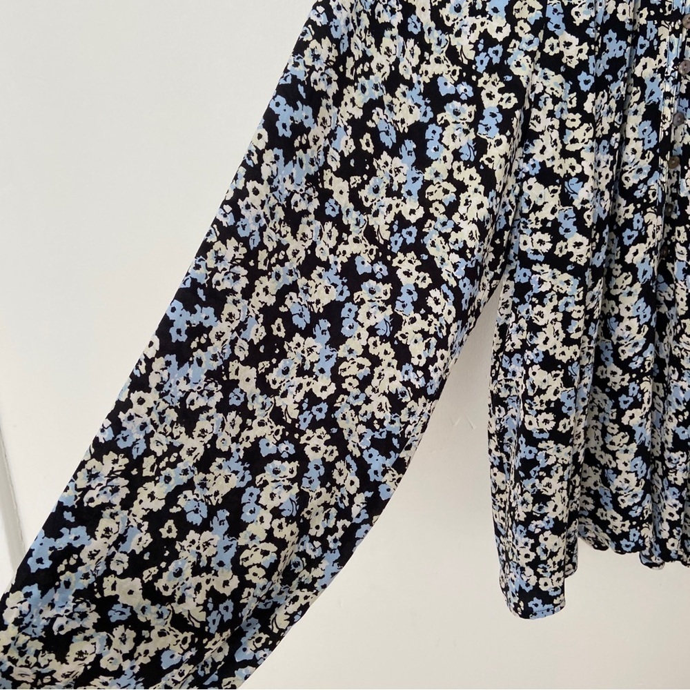 Rails NWT Indi Top Midnight Meadow Floral size XL Long Sleeve Popover - Picture 12 of 13